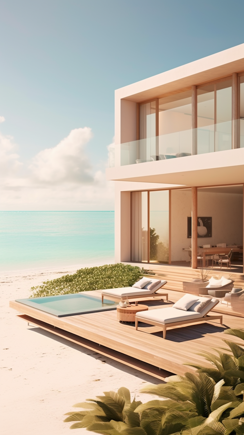 Villa Corail mit Pool und Blick auf das Meer